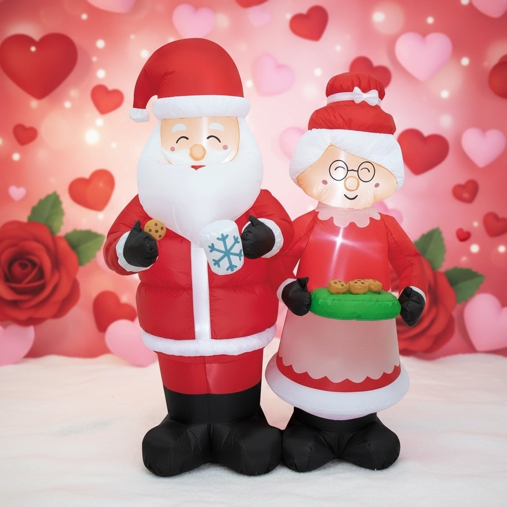 6ft santa and Mrs. Claus tea time Christmas Inflatable